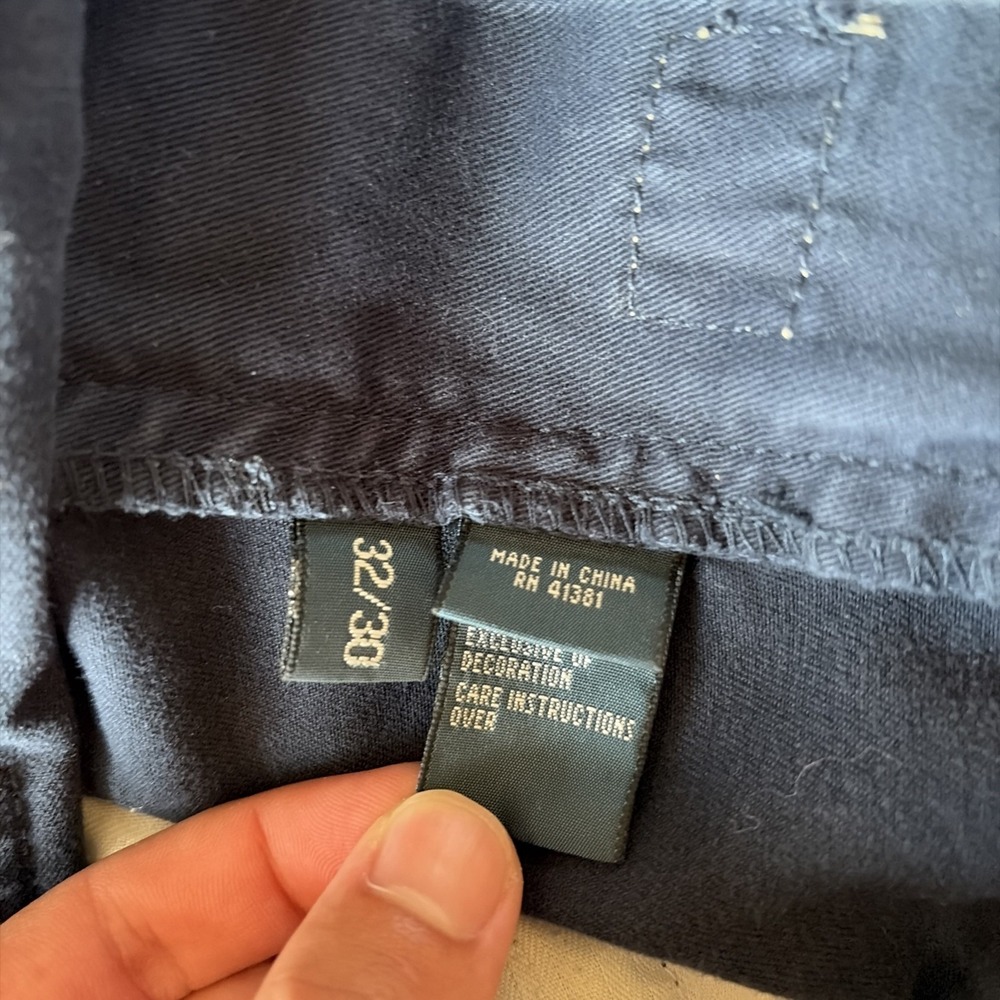 VTG Polo Ralph Lauren Pants Mens 33x30 Blue Cotton Chino Straight Five Pockets - Picture 3 of 7